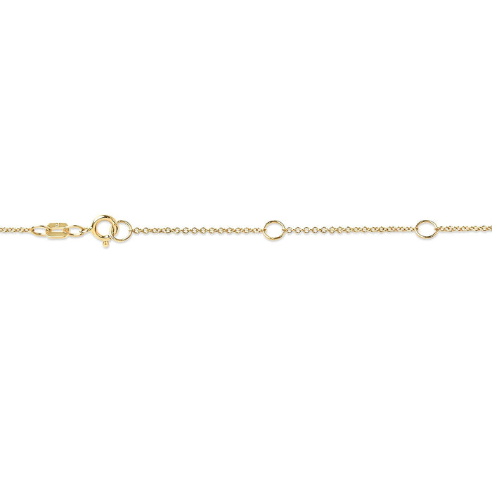Collar con colgante solitario moderno de bisel con diamante redondo talla brillante en oro de 10K, foto 56