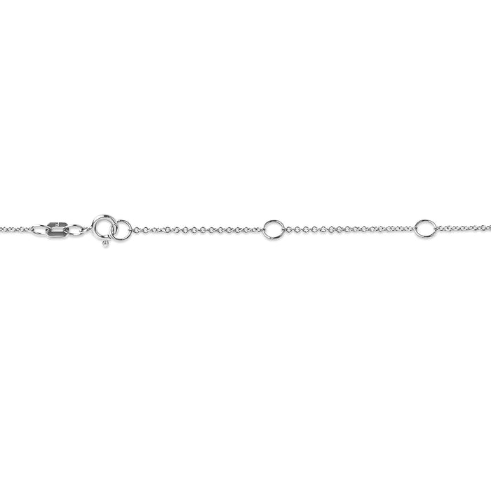 Collar con colgante solitario moderno de bisel con diamante redondo talla brillante en oro de 10K