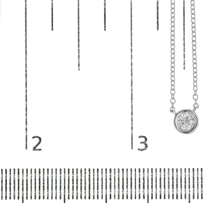 Collar con colgante solitario moderno de bisel con diamante redondo talla brillante en oro de 10K