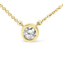 Collar con colgante solitario moderno de bisel con diamante cultivado en laboratorio en oro de 14K, foto 5
