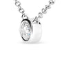 Collar con colgante solitario moderno de bisel con diamante redondo talla brillante en oro de 10K, foto 51