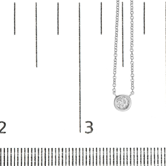 Collar con colgante solitario moderno de bisel con diamante redondo talla brillante en oro de 10K