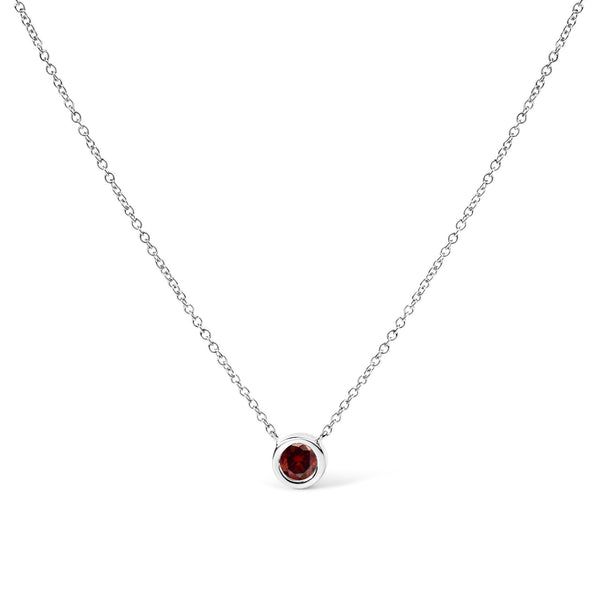 1/2 Ct. T.W. Red Lab-Grown Diamond Bezel-Set Solitaire Pendant Necklace in 14K White Gold, photo 2