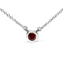 Collar con colgante solitario de bisel con diamante rojo cultivado en laboratorio de 1/2 ct. p.t. en oro blanco de 14K, foto 1