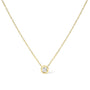 Collar con colgante solitario moderno de bisel con diamante redondo talla brillante en oro de 10K, foto 2