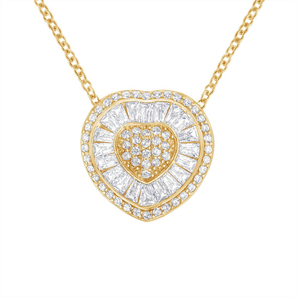 1/2 Ct. T.W. Diamond Heart Pendant Necklace in 10K Yellow Gold, photo 1