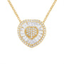 Collar con colgante de corazón con diamantes de 1/2 ct. p.t. en oro amarillo de 10K, foto 1