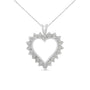 Collar con colgante de corazón calado Miracle-Set con diamantes de 1/4 ct. p.t. en plata de ley, color I-J, claridad I3, 18 pulg., foto 1