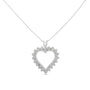 Collar con colgante de corazón calado Miracle-Set con diamantes de 1/4 ct. p.t. en plata de ley, color I-J, claridad I3, 18 pulg., foto 2