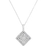 Collar con colgante cuadrado con diamantes de 1/2 ct. p.t. en oro blanco de 10K, foto 2