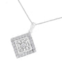 Collar con colgante cuadrado con diamantes de 1/2 ct. p.t. en oro blanco de 10K, foto 4