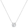 Collar con colgante solitario ajustable de bisel con diamante redondo de 0.3 ct. p.t. certificado por AGS en oro de 10K, foto 2