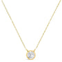 Collar con colgante de bisel con diamantes redondos en plata de ley, foto 4