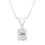 Collar con colgante ovalado de garras con diamantes de 3/8 ct. p.t. certificados por IGI en oro blanco de 10K, foto 1