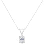 Collar con colgante ovalado de garras con diamantes de 3/8 ct. p.t. certificados por IGI en oro blanco de 10K, foto 2