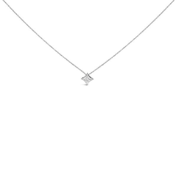 1/10 Ct. T.W. Bezel-Set Solitaire Princess-Cut Diamond Kite-Shaped Pendent Necklace in 10K Gold, photo 2
