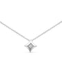 Collar con colgante solitario de bisel en forma de cometa con diamante talla princesa de 1/5 ct. p.t. en oro de 10K, foto 1