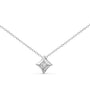 Collar con colgante solitario de bisel en forma de cometa con diamante talla princesa de 1/5 ct. p.t. en oro de 10K, foto 3