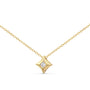 Collar con colgante solitario de bisel en forma de cometa con diamante talla princesa de 1/5 ct. p.t. en oro de 10K, foto 4