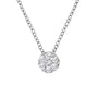 Collar con colgante de racimo floral de garras compartidas con 7 diamantes de 1/4 ct. p.t. en oro blanco de 14K, foto 1