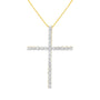 Collar con colgante de cruz con diamantes de 2 1/2 ct. p.t. en plata de ley, foto 1