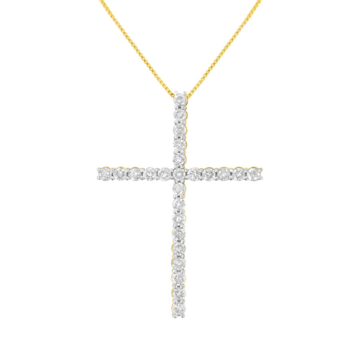 Collar con colgante de cruz con diamantes de 2 1/2 ct. p.t. en plata de ley, foto 1