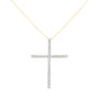 Collar con colgante de cruz con diamantes de 2 1/2 ct. p.t. en plata de ley, foto 3