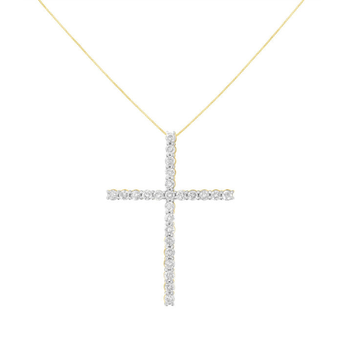 Collar con colgante de cruz con diamantes de 2 1/2 ct. p.t. en plata de ley, foto 3
