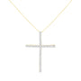 Collar con colgante de cruz con cadena de caja y diamantes redondos de 3 ct. p.t. en plata de ley, foto 3