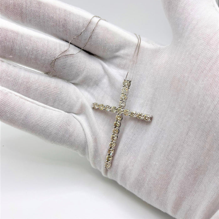 4 Ct. T.W. Diamond Cross Pendant with Box Chain Necklace in Sterling Silver, photo 5