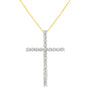 4 Ct. T.W. Round-Cut Diamond Cross Pendant Necklace in 10K Yellow Gold-Plated Sterling Silver, photo 1