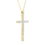 4 Ct. T.W. Round-Cut Diamond Cross Pendant Necklace in 10K Yellow Gold-Plated Sterling Silver, photo 4