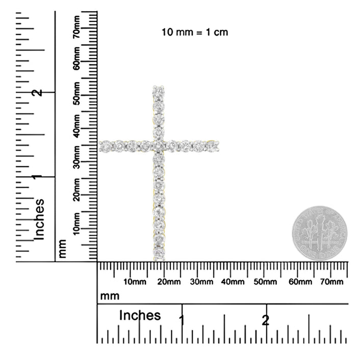 4 Ct. T.W. Round-Cut Diamond Cross Pendant Necklace in 10K Yellow Gold-Plated Sterling Silver, photo 5
