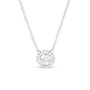Collar con colgante de bisel con acabado de girasol y diamantes redondos de 1/2 ct. p.t. en oro blanco de 10K, foto 1