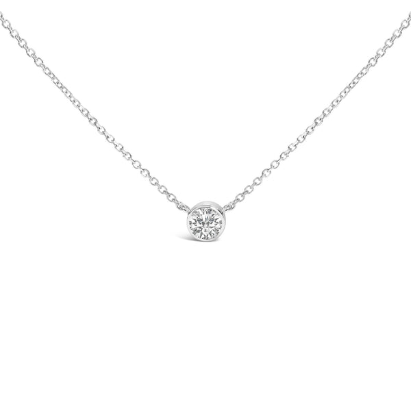 1 Ct. T.W. Bezel-Set Round Lab-Grown Diamond Solitaire Pendant Necklace in 14K White Gold, photo 1