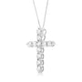 Collar con colgante de cruz de garras con diamantes talla redonda de 1 ct. p.t. en plata de ley, foto 4