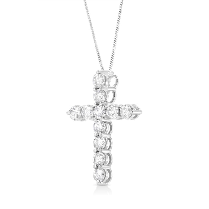 Collar con colgante de cruz de garras con diamantes talla redonda de 1 ct. p.t. en plata de ley, foto 4