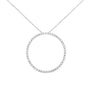 Collar con colgante de aro circular calado de garras con diamantes redondos de 4 ct. p.t. en plata de ley, foto 1