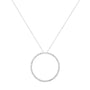 Collar con colgante de aro circular calado de garras con diamantes redondos de 4 ct. p.t. en plata de ley, foto 2
