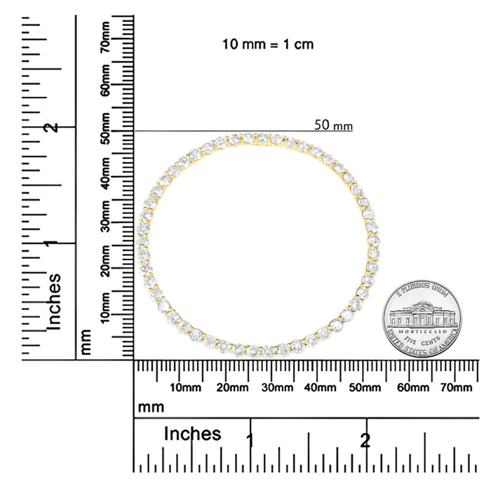 Collar con colgante de aro circular con diamantes de 4 ct. p.t. en plata de ley bañada en oro amarillo de 10K, foto 8