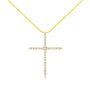 Collar con colgante de cruz de garras con diamantes redondos de 3 ct. p.t. en plata de ley bañada en oro amarillo de 10K, color J-K, claridad I1-I2, 18 pulg., foto 1