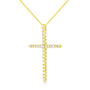 Collar con colgante de cruz de garras con diamantes redondos de 3 ct. p.t. en plata de ley bañada en oro amarillo de 10K, color J-K, claridad I1-I2, 18 pulg., foto 4