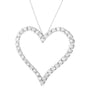 Collar con colgante de corazón calado con diamantes redondos de 3 ct. p.t. en plata de ley, foto 4