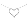 Collar con colgante de corazón calado con diamantes cultivados en laboratorio de 3 ct. p.t. en oro blanco de 14K, foto 1