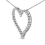 Collar con colgante de corazón calado con diamantes cultivados en laboratorio de 3 ct. p.t. en oro blanco de 14K, foto 4
