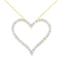 Collar con colgante de corazón calado con diamantes de 3 ct. p.t. en plata de ley bañada en oro amarillo de 10K, foto 1