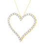 Collar con colgante de corazón calado con diamantes de 3 ct. p.t. en plata de ley bañada en oro amarillo de 10K, foto 4