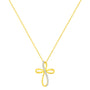 Diamond Accent Cross Ribbon Pendant Necklace in Sterling Silver, photo 4