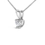 Collar con colgante solitario de corazón de 3 garras con diamante en oro blanco de 14K, foto 10