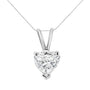 Collar con colgante solitario de corazón de 3 garras con diamante en oro blanco de 14K, foto 3